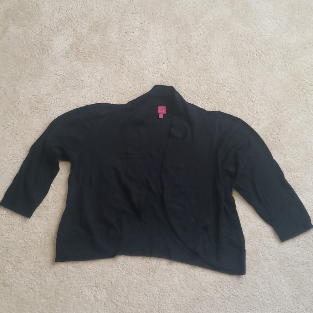 Black short cardigan sweater